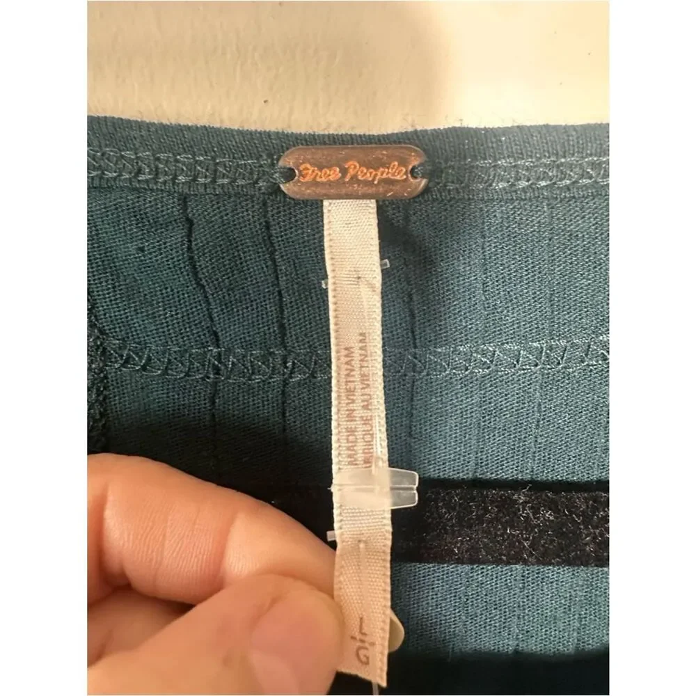 Free People Dream Lagoon Button-Front Blouse in Teal